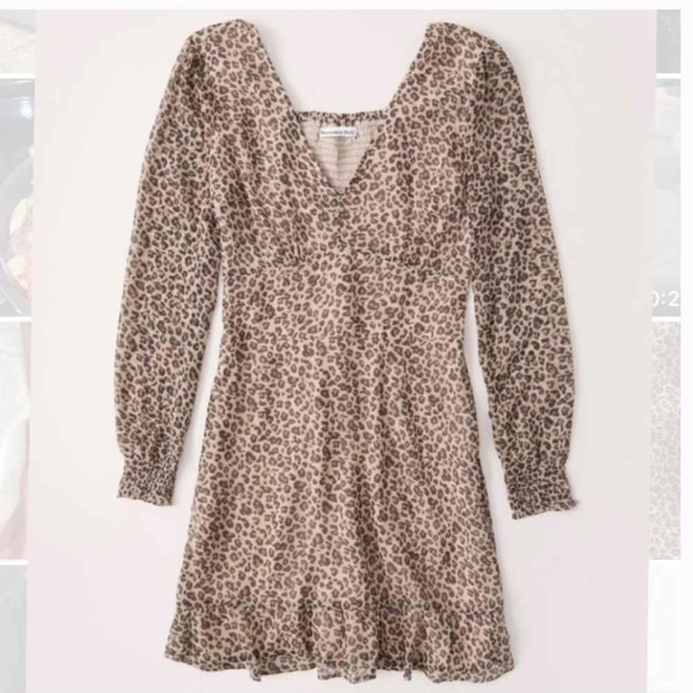 Abercrombie & Fitch leopard print ruffled hem dress